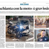 25/09/2019 -  Alto Adige - Si schianta in moto gravissimo